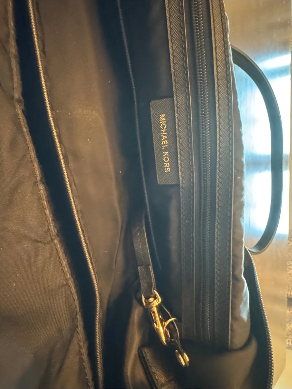 Michael Kors Black Signature Shoulder bag with Gold Hardware